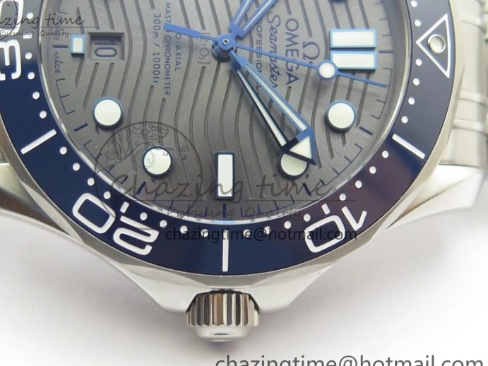 0324 Seamaster Diver 300M ORF 1:1 Best Edition Blue Ceramic Gray Dial on SS Bracelet A HighQuality 7867